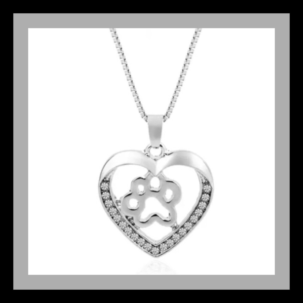 Heart Shaped Paw 🐾 Print Necklace